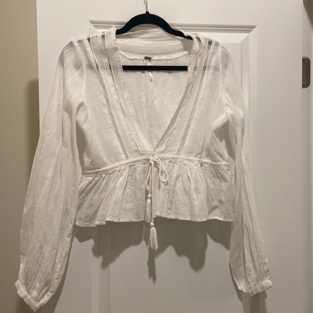 Free people long sleeve crop top